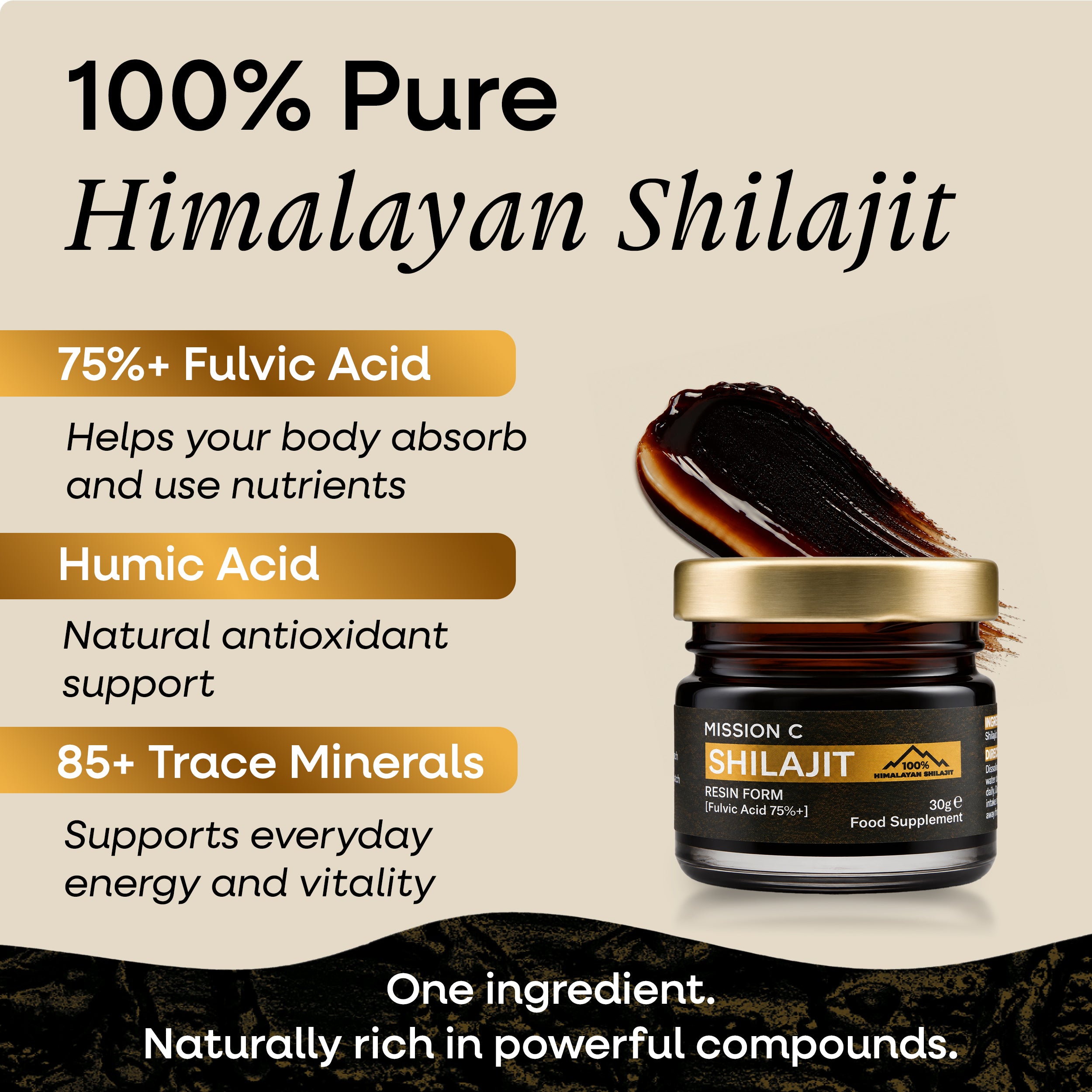 Pure Himalayan Shilajit Resin 30g
